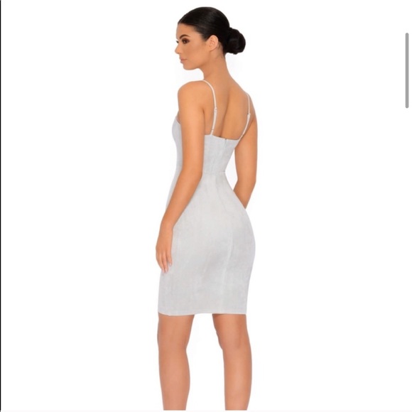 NWT Oh Polly Pale Gray Dress - Picture 2 of 3